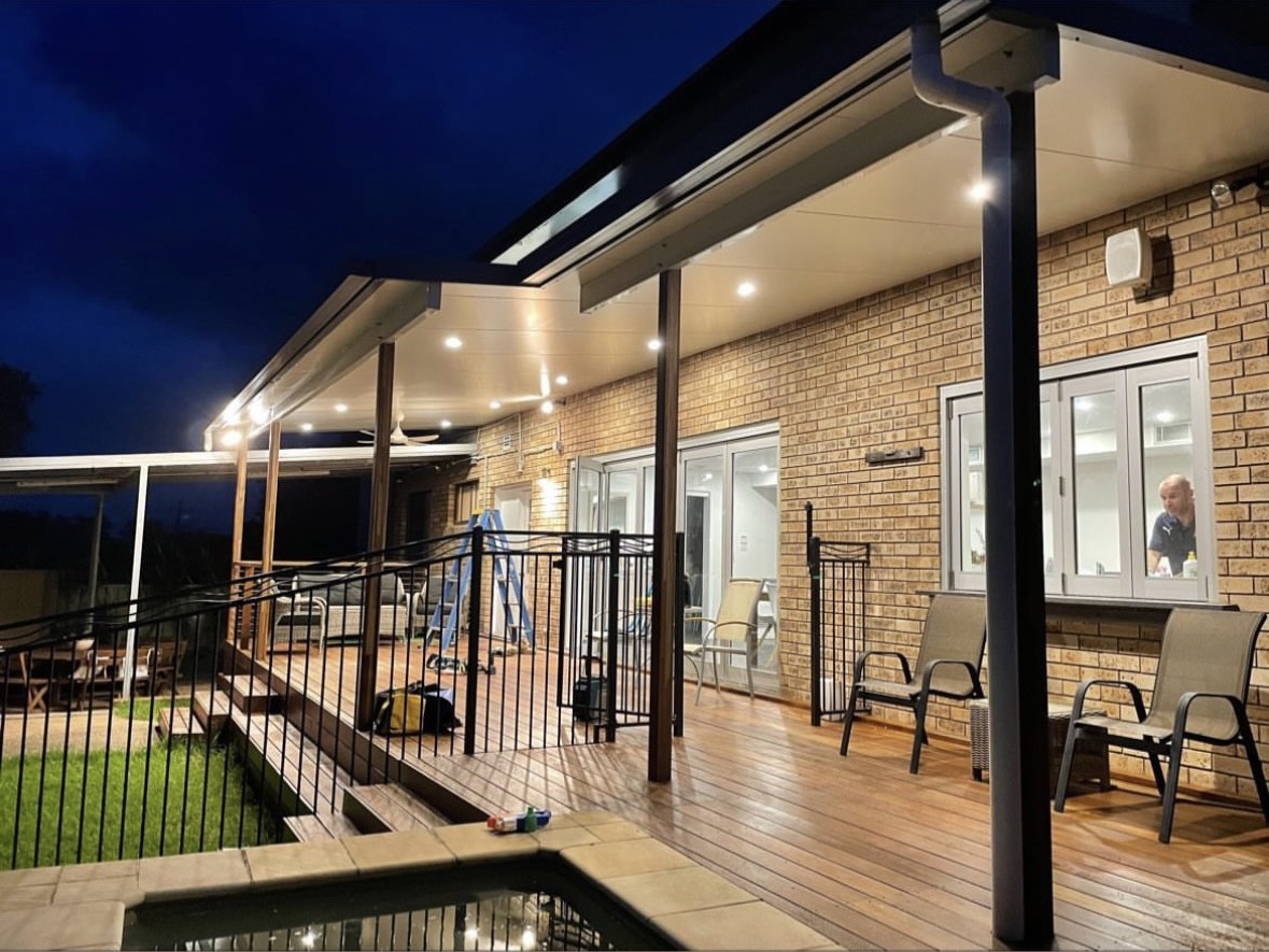 Outdoor deck lighting installation